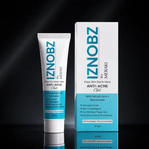 Iznobz Anti Acne Gel with Salicylic Acid Niacinamide Mandelic Acid for Acne-Prone Skin