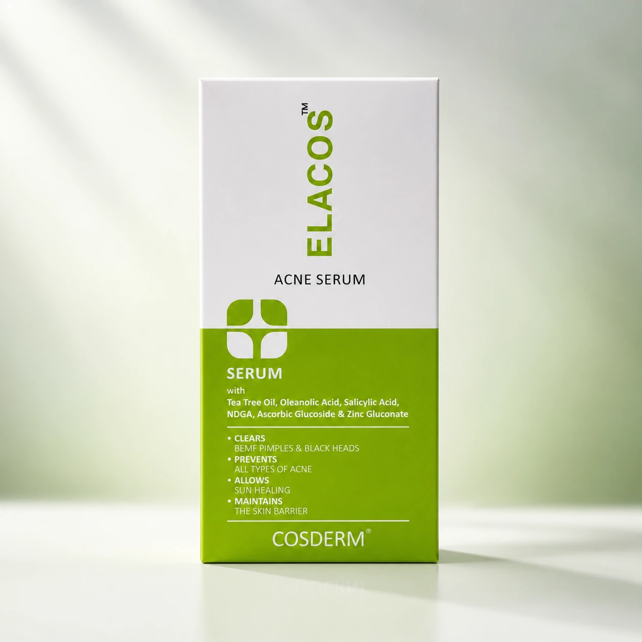 ELACOS Acne Serum with Salicylic Acid Tea Tree Oil Zinc Gluconate for Acne-Prone Skin