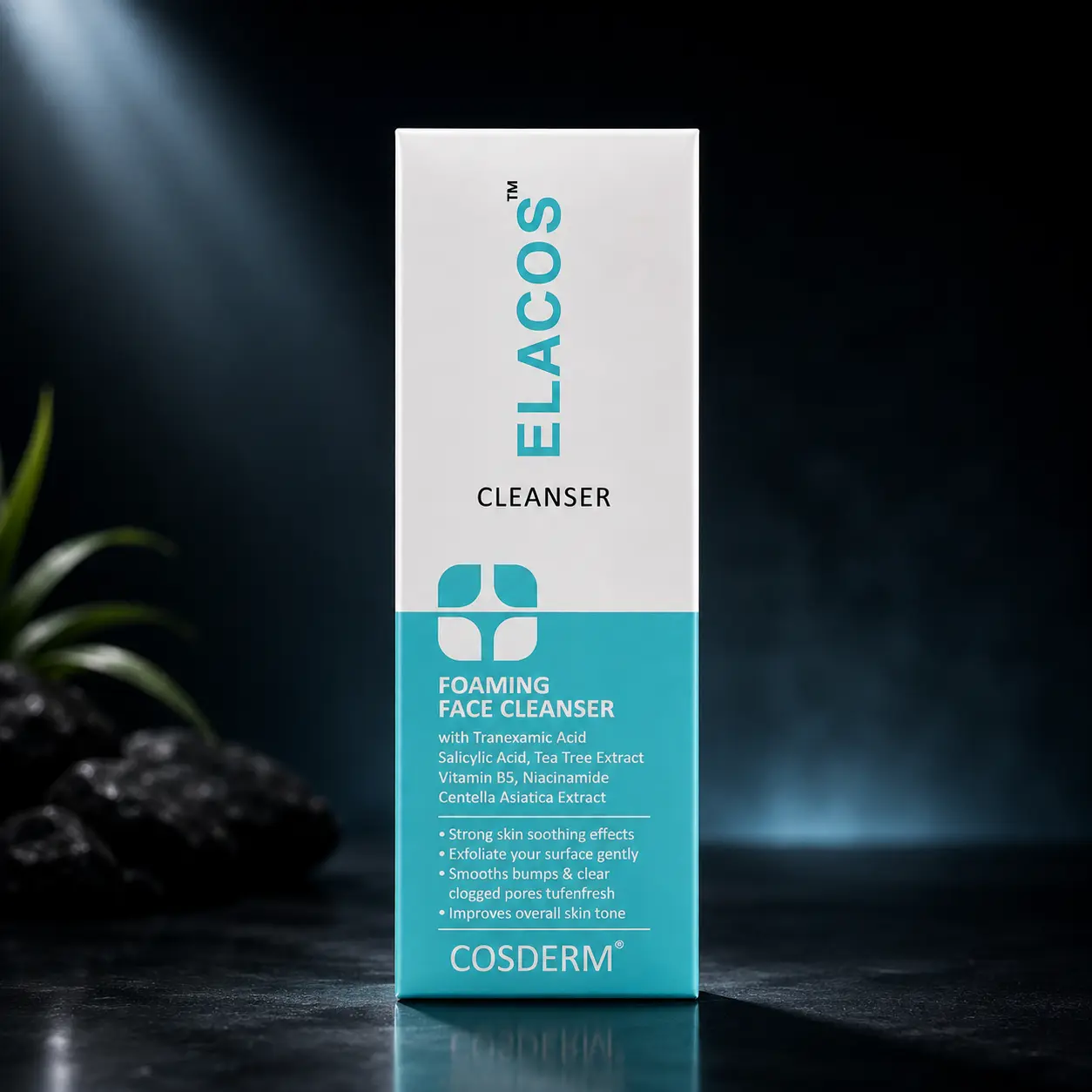 ELACOS Foaming Face Cleanser with Tranexamic Acid Salicylic Acid Tea Tree and Vitamin B5