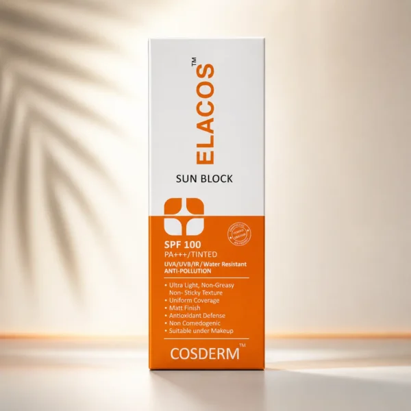ELACOS SPF 100 PA+++ Tinted Sun Block with Zinc Oxide Vitamin C and Centella Asiatica